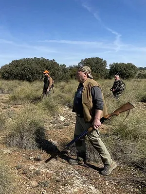 Perdreaux rouges au chien d'arrêt en Espagne