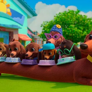 Bretzel et les bébés chiens