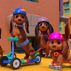 Bretzel et les bébés chiens