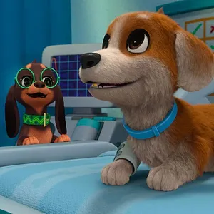 Bretzel et les bébés chiens