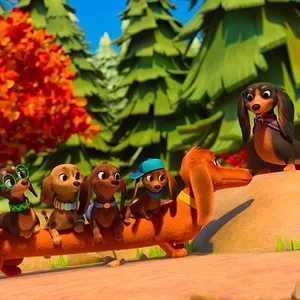 Bretzel et les bébés chiens