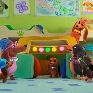 Bretzel et les bébés chiens