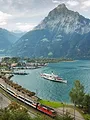 En train à travers la Suisse